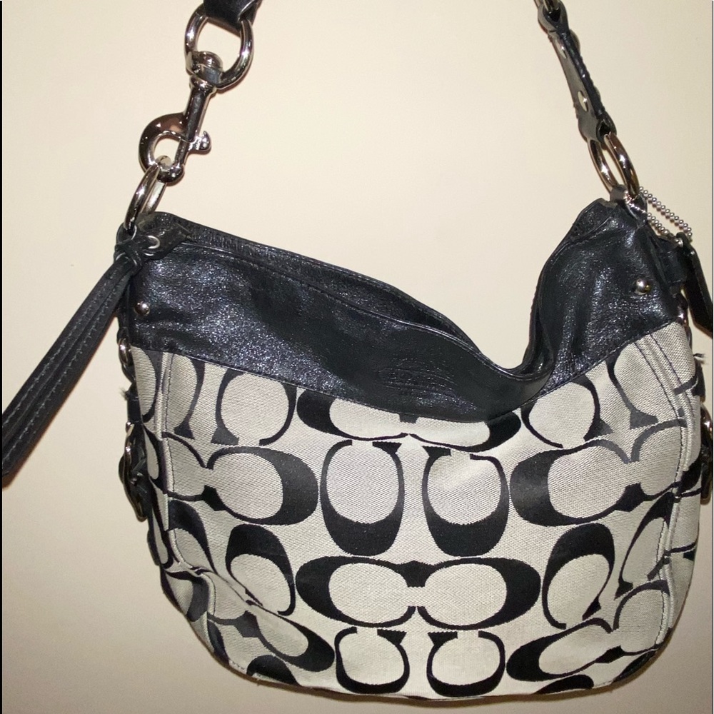Vintage Coach Zoe Cs Monogram Black / Grey